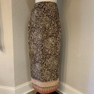 Chaus Women's XS 25" Waist Wrap Floral Skirt Fall Maxi Lined Elegant 90s Retro